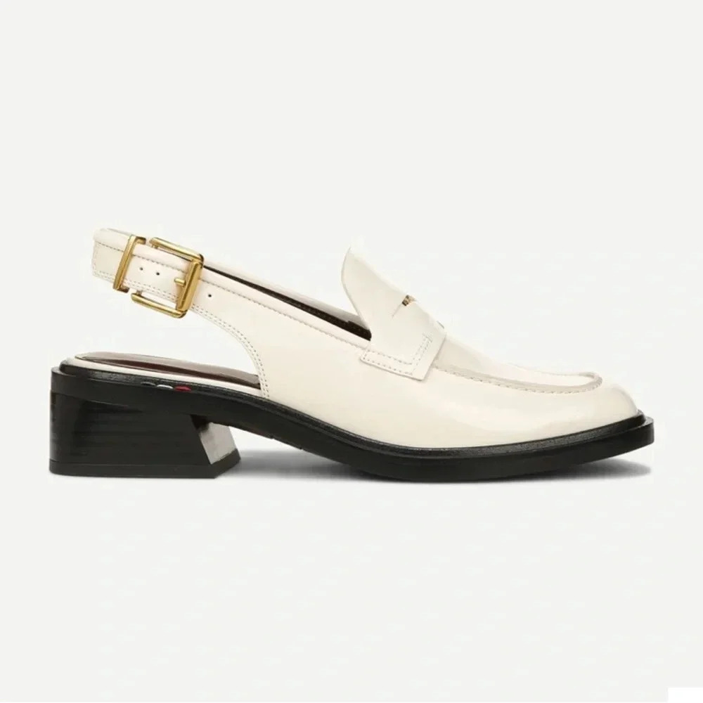 NEW Franco Sarto Giada Slingback Loafer Heel in Vanilla Sky (Cream) - 8 - Picture 2 of 8